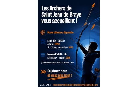 Cours de tir à l'arc adultes et enfants débutants à Saint-Jean-de-Braye : il reste des places !